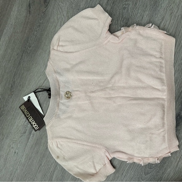 Roberto Cavalli Pink Ruffle Kids Cardigan 12months - Picture 4 of 5